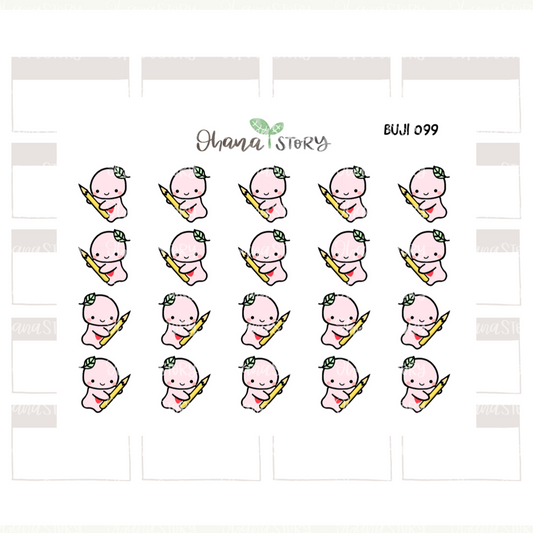 BUJI 099 | Write / Pencil | Hand Drawn Planner Stickers