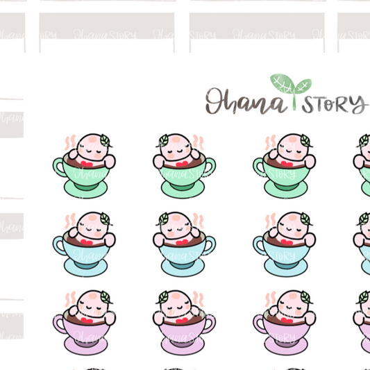 BUJI 104 | Love Coffee | Hand Drawn Planner Stickers