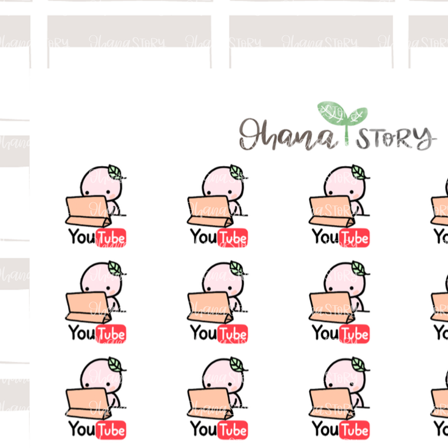 BUJI 106 | Browsing YouTube | Hand Drawn Planner Stickers
