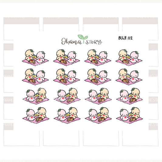 BUJI 112 | Picnic | Hand Drawn Planner Stickers