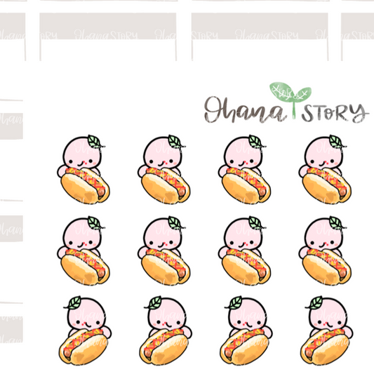 BUJI 113 | Hot Dog | Hand Drawn Planner Stickers