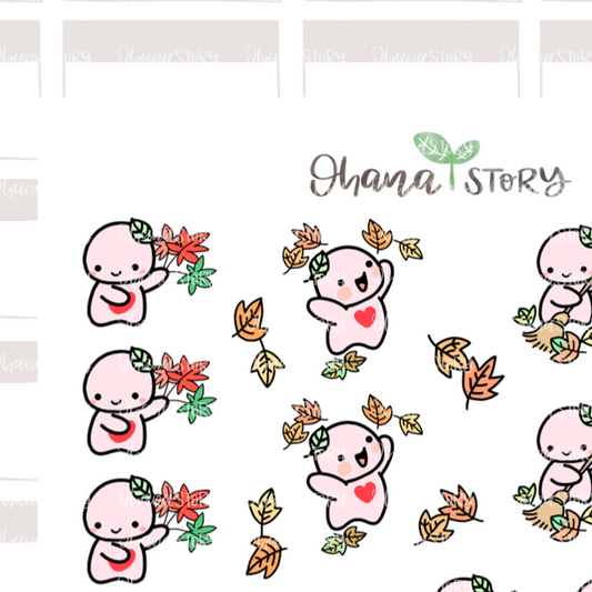 BUJI 115 | Leaves | Hand Drawn Planner Stickers