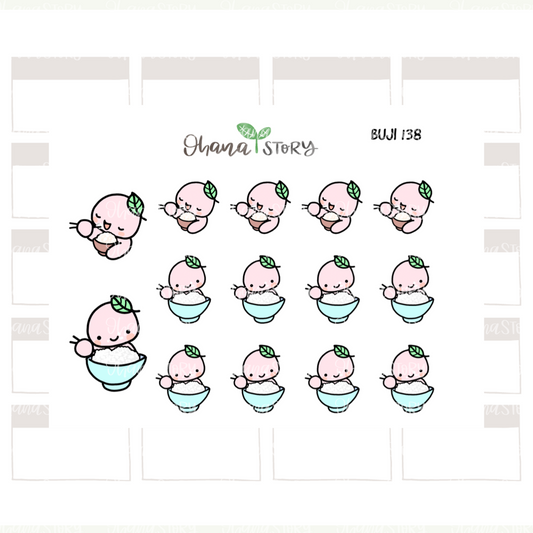 BUJI 138 | Rice | Hand Drawn Planner Stickers