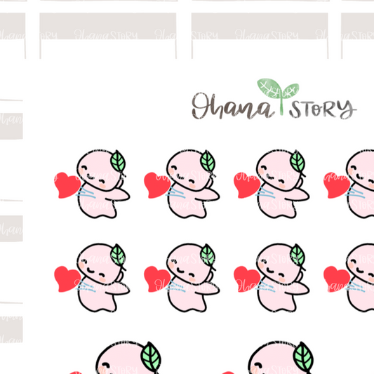 BUJI 156 | Heart Love | Hand Drawn Planner Stickers