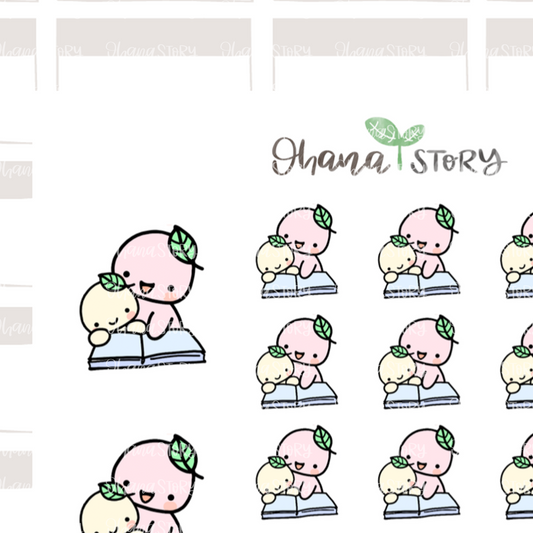 BUJI 160 | Read With Baby | Hand Drawn Planner Stickers