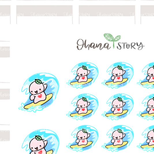 BUJI 163 | Surfing Surf Surfboard | Hand Drawn Planner Stickers