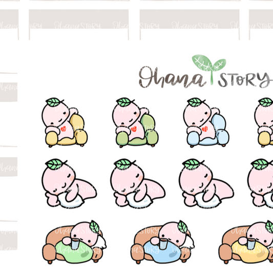 BUJI 173 | Lazy Day | Hand Drawn Planner Stickers