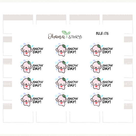 BUJI 176 | Snow Day | Hand Drawn Planner Stickers