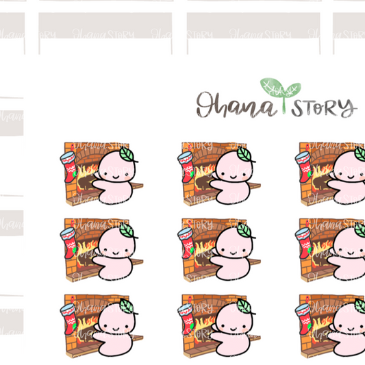 BUJI 178 | Beside the Fireplace | Hand Drawn Planner Stickers