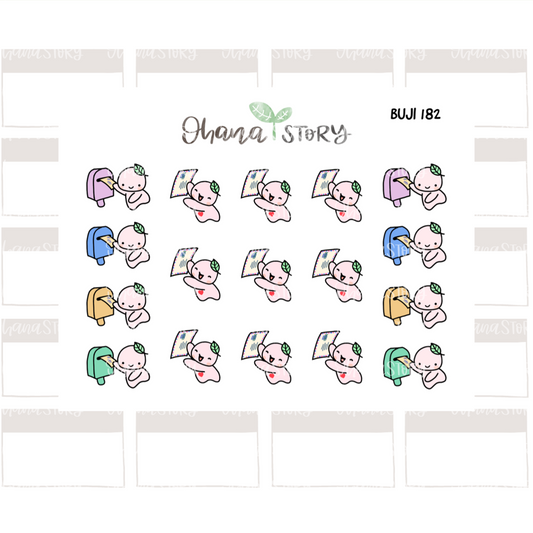 BUJI 182 | Send And Receive | Hand Drawn Planner Stickers