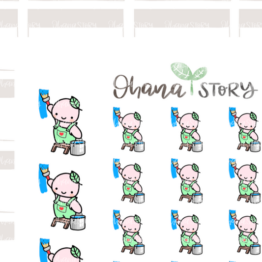 BUJI 183 | Paint Painter | Hand Drawn Planner Stickers