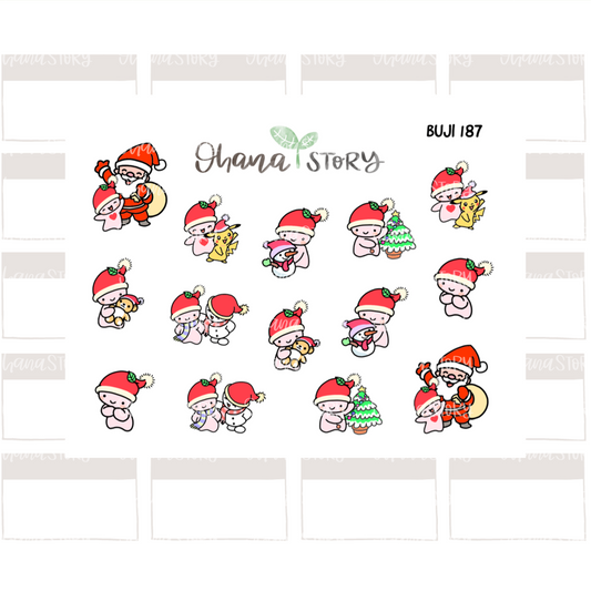 BUJI 187 | Santa Hat | Hand Drawn Planner Stickers