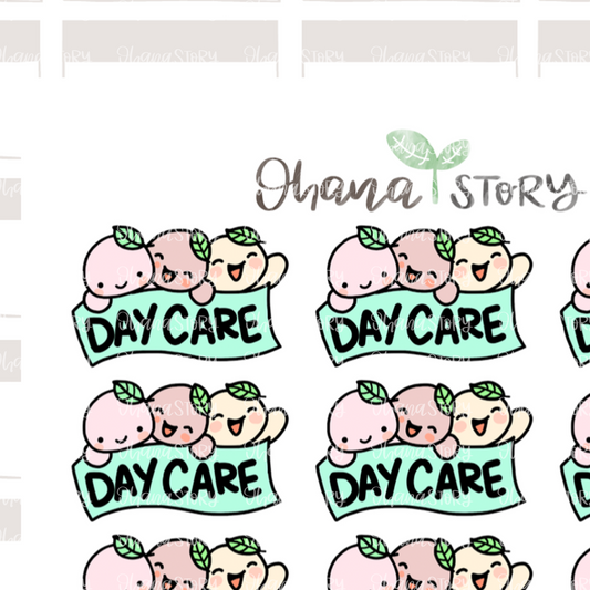 BUJI 188 | Day Care | Hand Drawn Planner Stickers