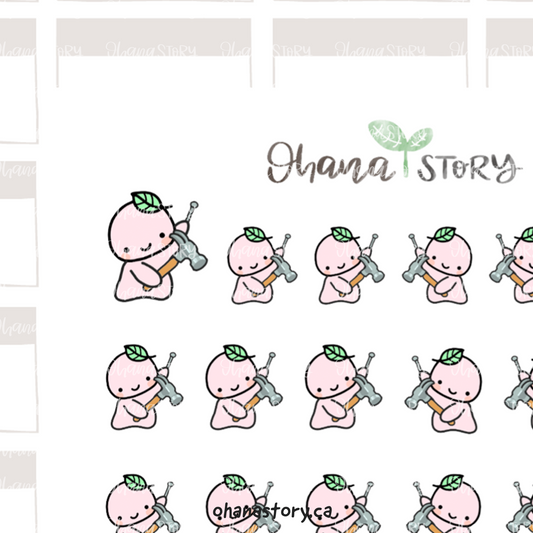 BUJI 193 | Builder | Hand Drawn Planner Stickers