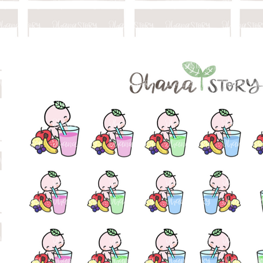 BUJI 195 | Smoothie | Hand Drawn Planner Stickers