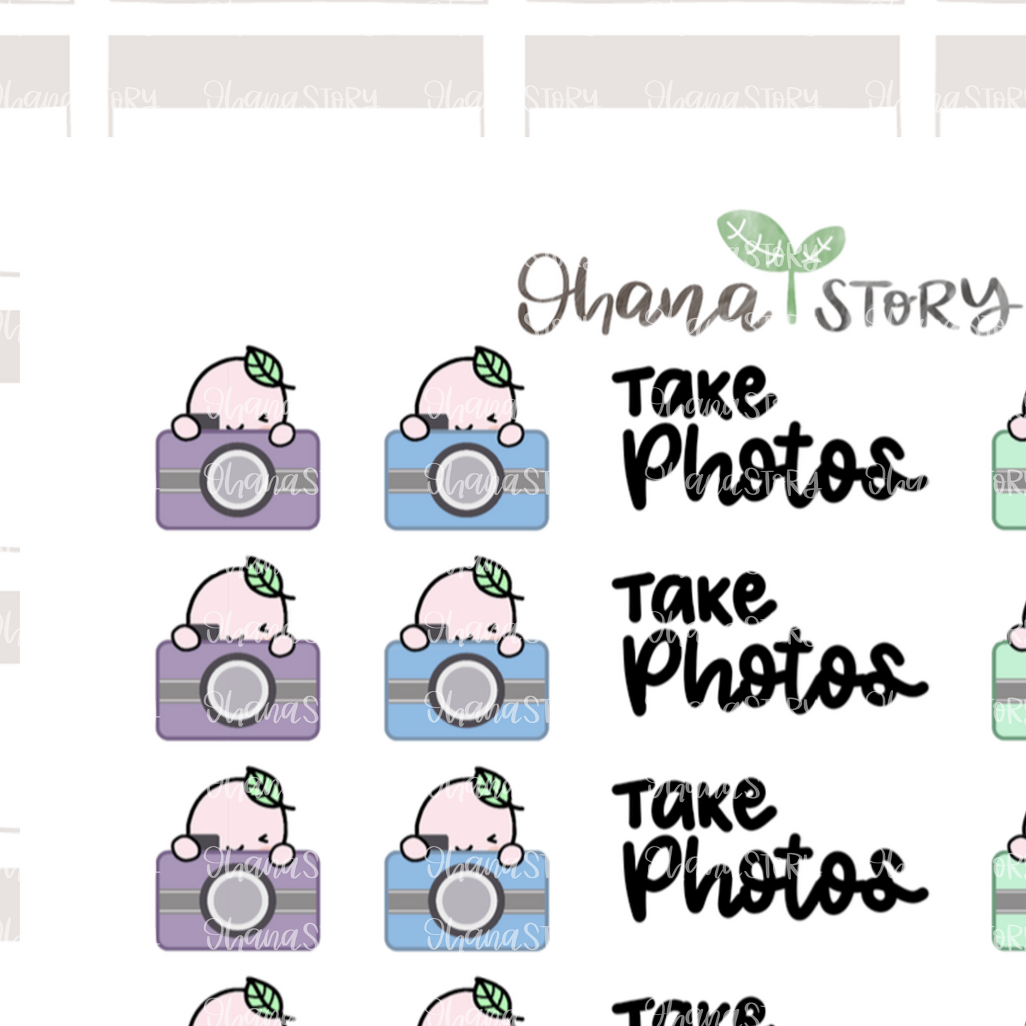 BUJI 200 | Picture Taking / Photoshoot | Hand Drawn Planner Stickers