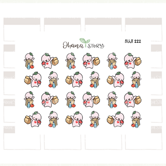BUJI 222 | Pack Lunch | Hand Drawn Planner Stickers