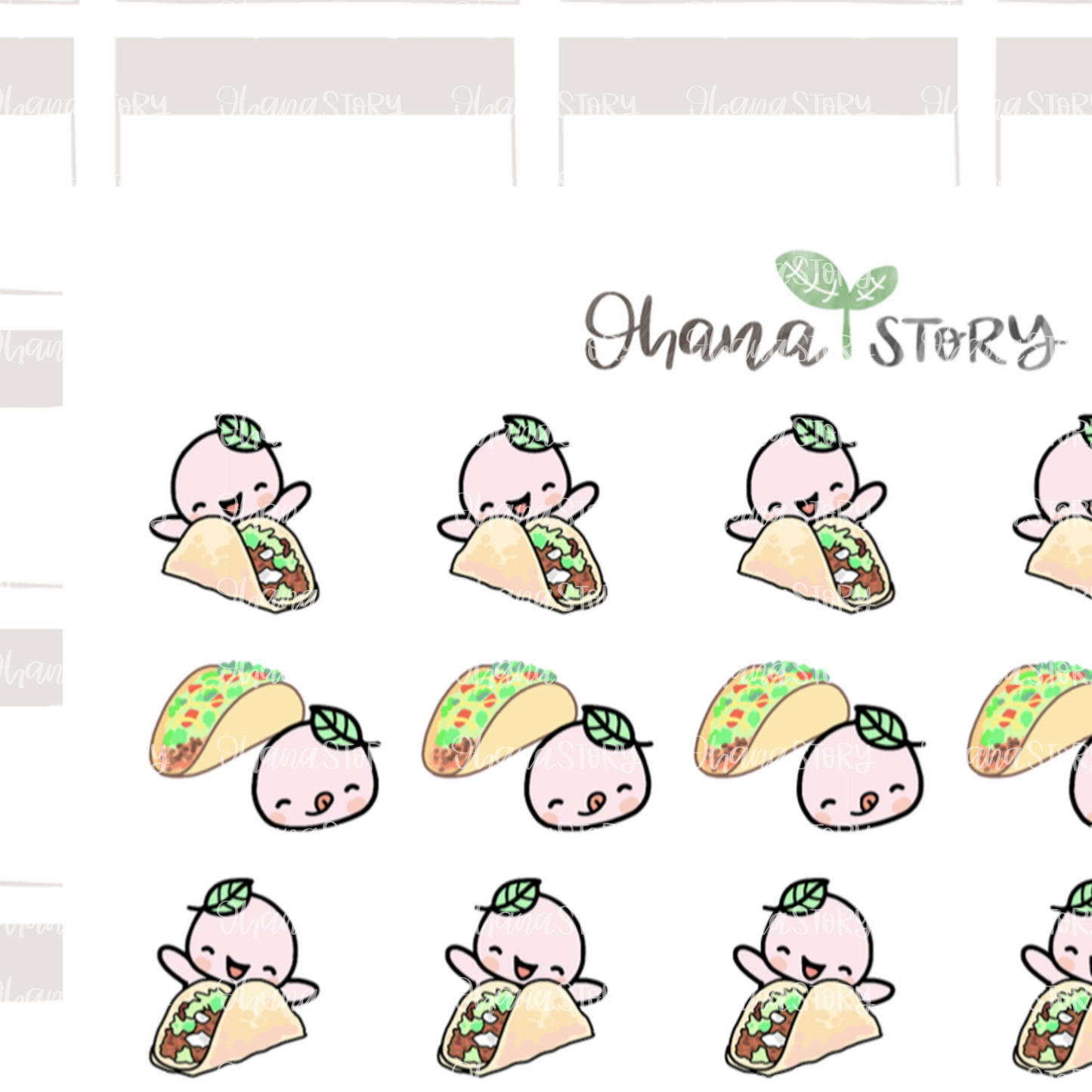 BUJI 236 | Taco Tuesday | Hand Drawn Planner Stickers