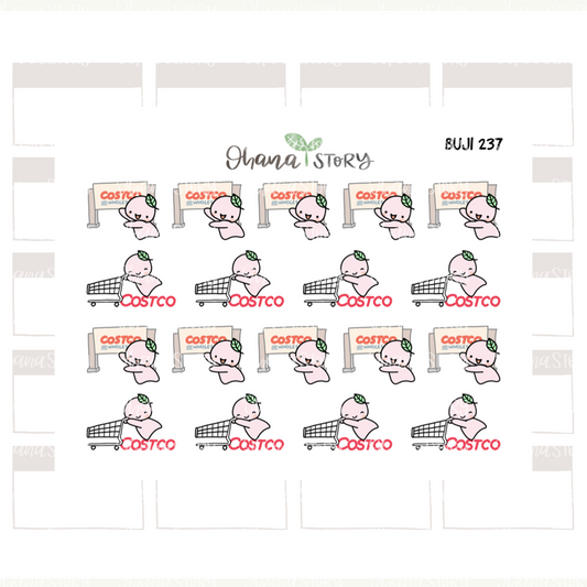 BUJI 237 | Costco Shopping | Hand Drawn Planner Stickers