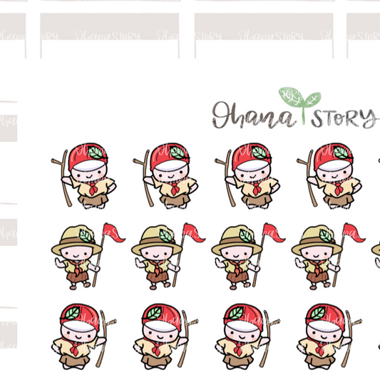 BUJI 244 | Girl Scouts | Hand Drawn Planner Stickers