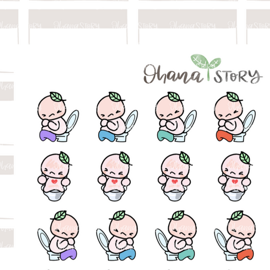 BUJI 256 | Constipation | Hand Drawn Planner Stickers