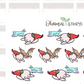 BUJI 270 | Flying With Eagle And Plane | Hand Drawn Planner Stickers