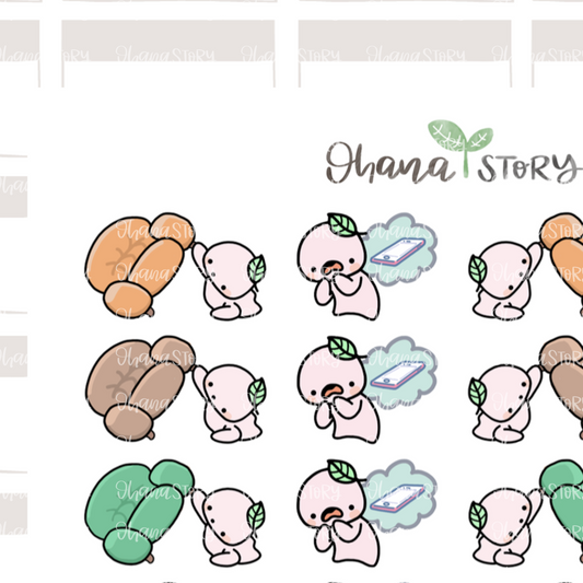 BUJI 271 | Looking For Phone | Hand Drawn Planner Stickers