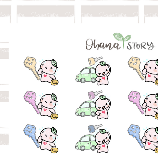 BUJI 287 | Lost Keys | Hand Drawn Planner Stickers
