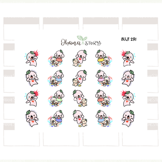 BUJI 291 | Oh No Baby In Trouble | Hand Drawn Planner Stickers