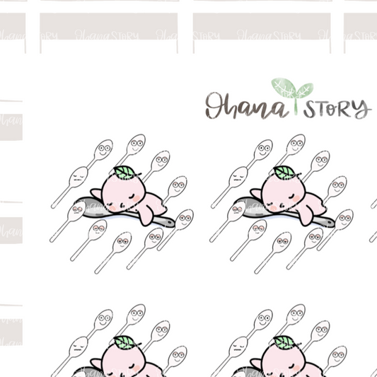 BUJI 296 | Spoonie Spoons I | Hand Drawn Planner Stickers