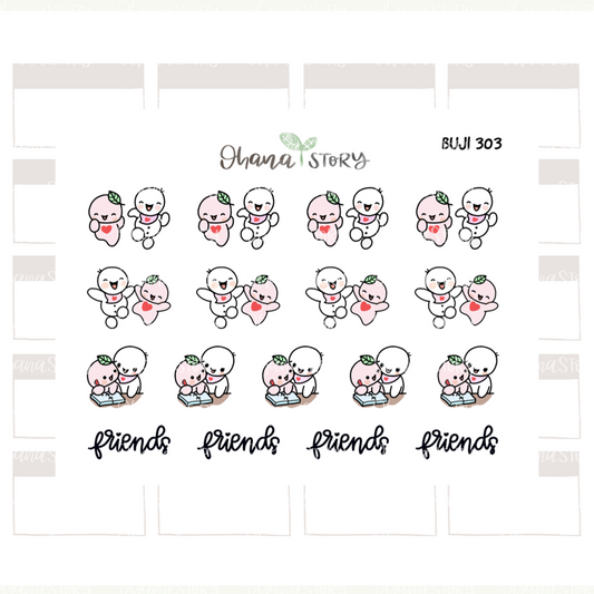 BUJI 303 | Friends, BFF | Hand Drawn Planner Stickers
