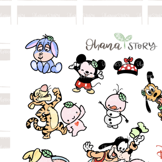 BUJI 305 | Disney Theme Sheet | Hand Drawn Planner Stickers