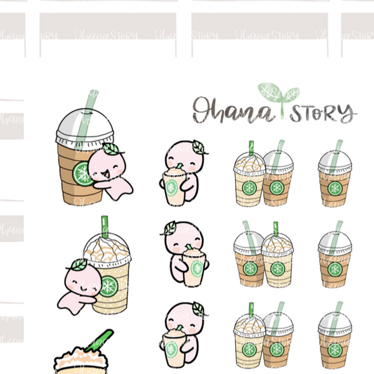 BUJI 311 | Cold Drinks | Hand Drawn Planner Stickers