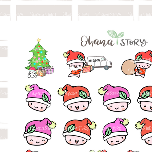 BUJI 334 | Christmas Decorative II | Hand Drawn Planner Stickers