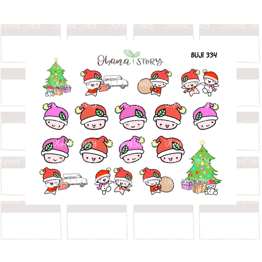 BUJI 334 | Christmas Decorative II | Hand Drawn Planner Stickers