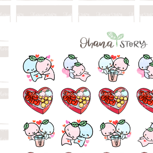 BUJI 335 | Valentines Love I | Hand Drawn Planner Stickers