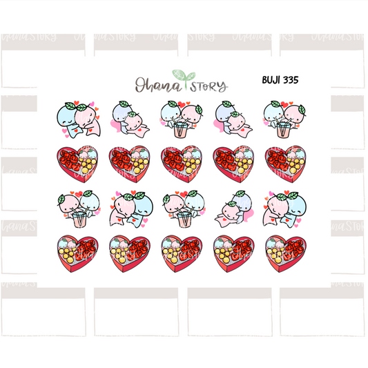 BUJI 335 | Valentines Love I | Hand Drawn Planner Stickers