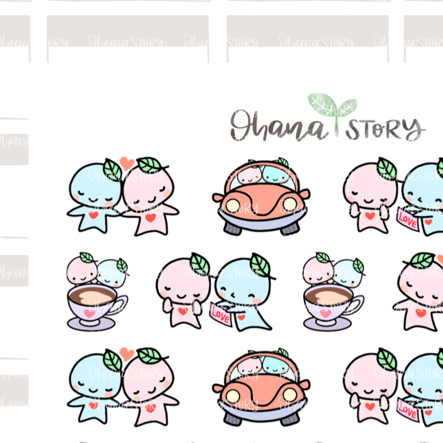 BUJI 336 | Valentines Love II | Hand Drawn Planner Stickers