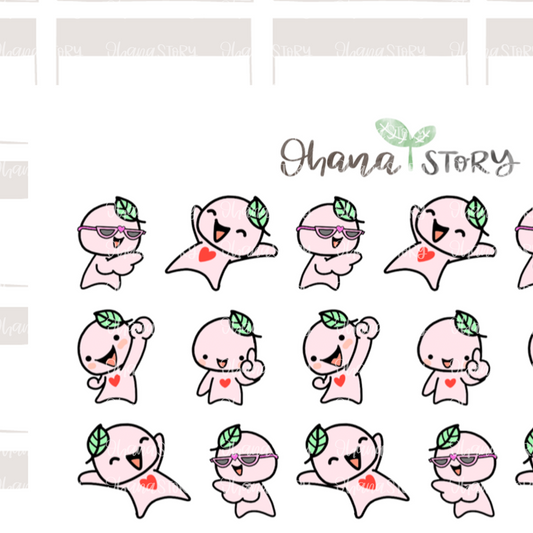 BUJI 340 | Oh Yay Happy | Hand Drawn Planner Stickers