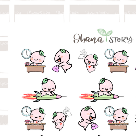 BUJI 353 | Yay Off Work | Hand Drawn Planner Stickers