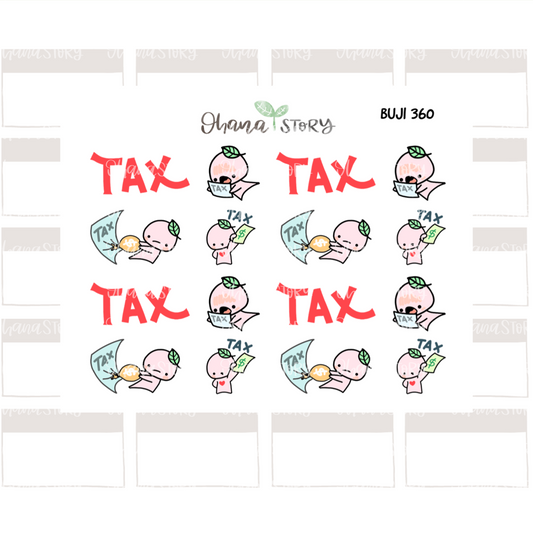 BUJI 360 | Tax Filing Season | Hand Drawn Planner Stickers