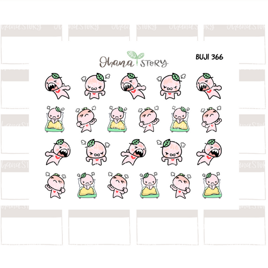 BUJI 366 | Morning Anger, Mad | Hand Drawn Planner Stickers