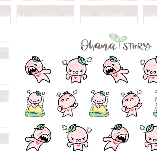 BUJI 366 | Morning Anger, Mad | Hand Drawn Planner Stickers