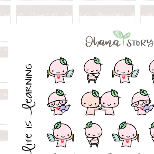 BUJI 368 | Life Is Learning | Hand Drawn Planner Stickers