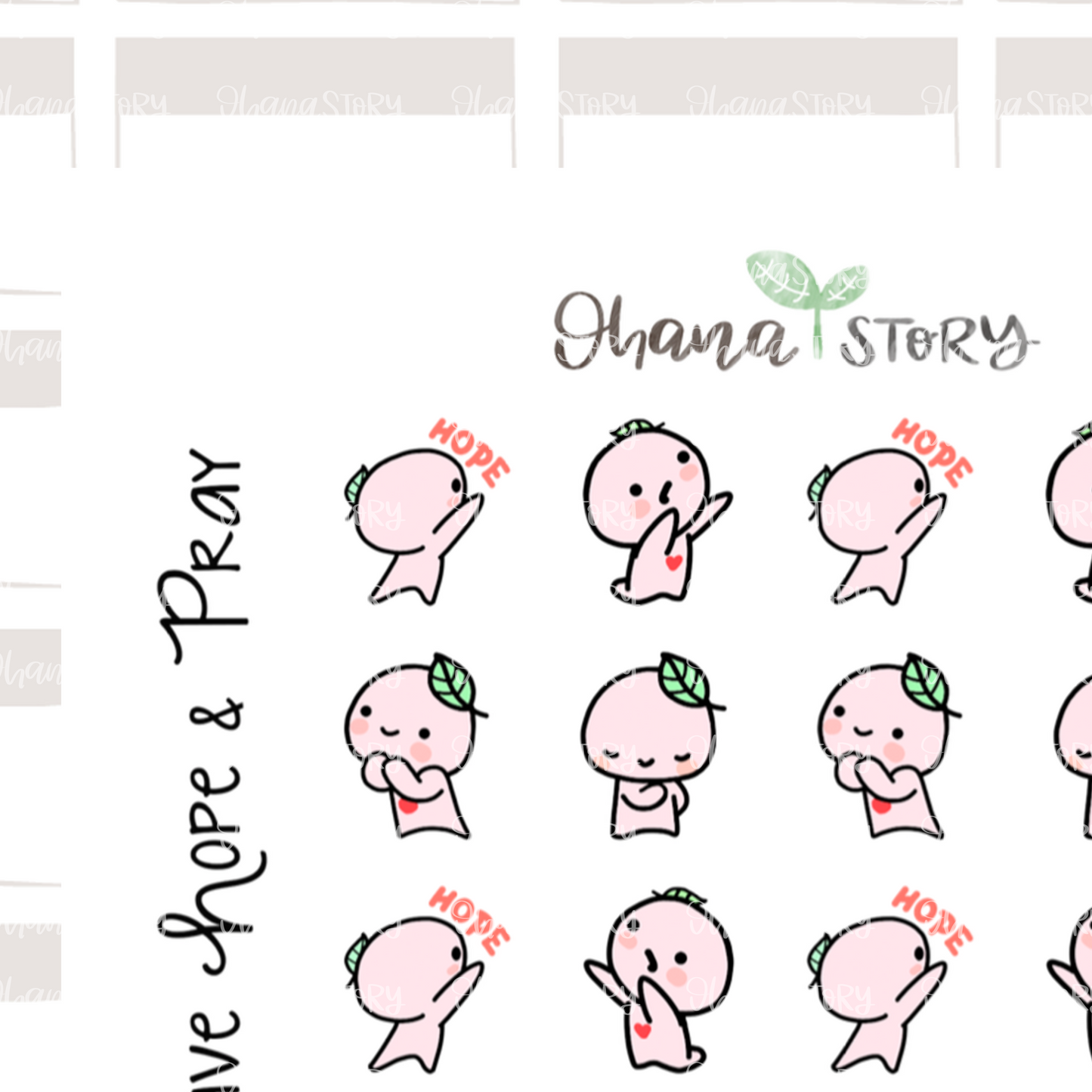 BUJI 369 | Have Hope And Pray | Hand Drawn Planner Stickers