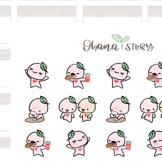 BUJI 386 | Break Time | Hand Drawn Planner Stickers