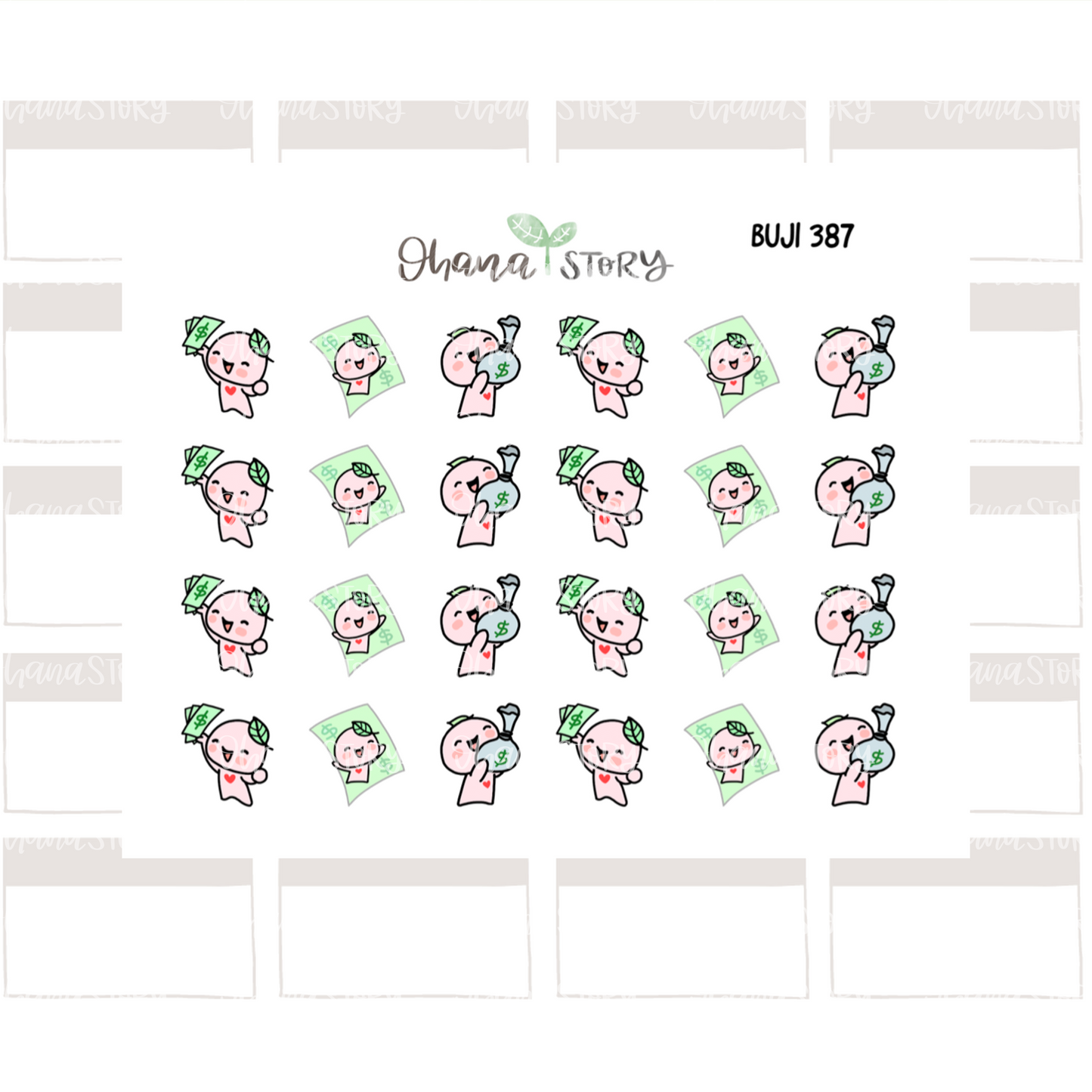 BUJI 387 | Pay Day | Hand Drawn Planner Stickers