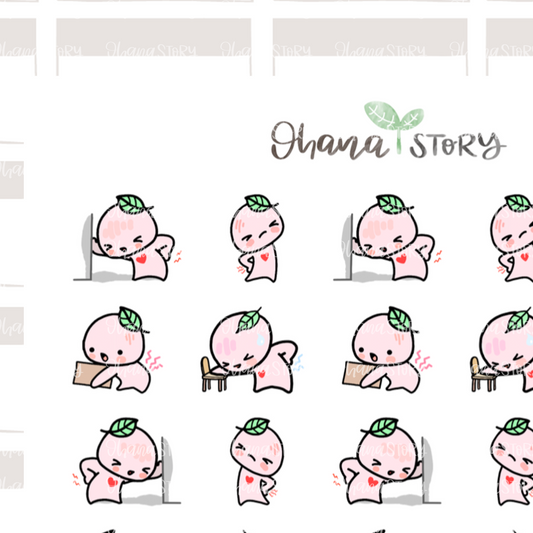 BUJI 391 | Back Pain | Hand Drawn Planner Stickers
