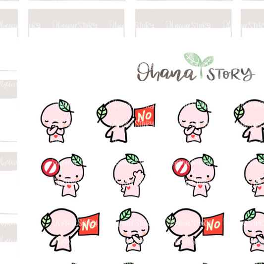 BUJI 400 | Nope Not Today | Hand Drawn Planner Stickers