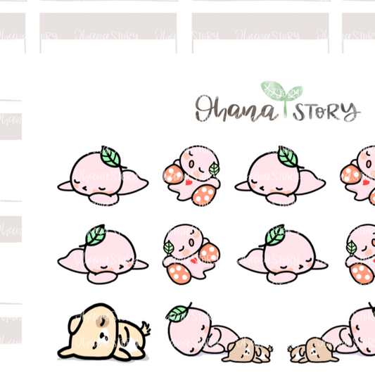 BUJI 404 | Taking A Nap With Puppy | Hand Drawn Planner Stickers